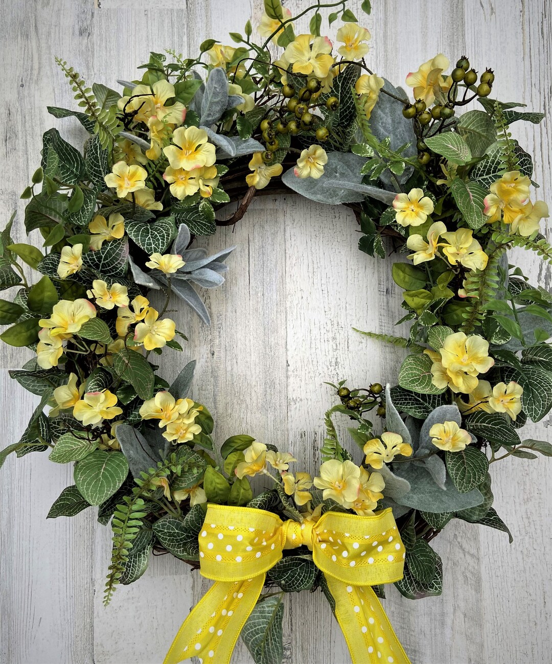 Yellow Flowers Wreath, Summer Front Door Wreath, Country Wreath