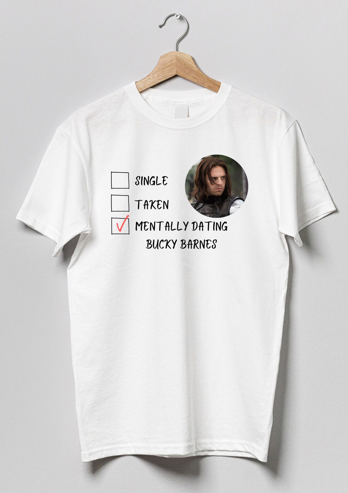 Discover Mentally Dating Bucky Barnes Unisex T-Shirt
