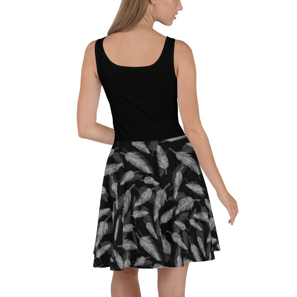 womens black feather dress