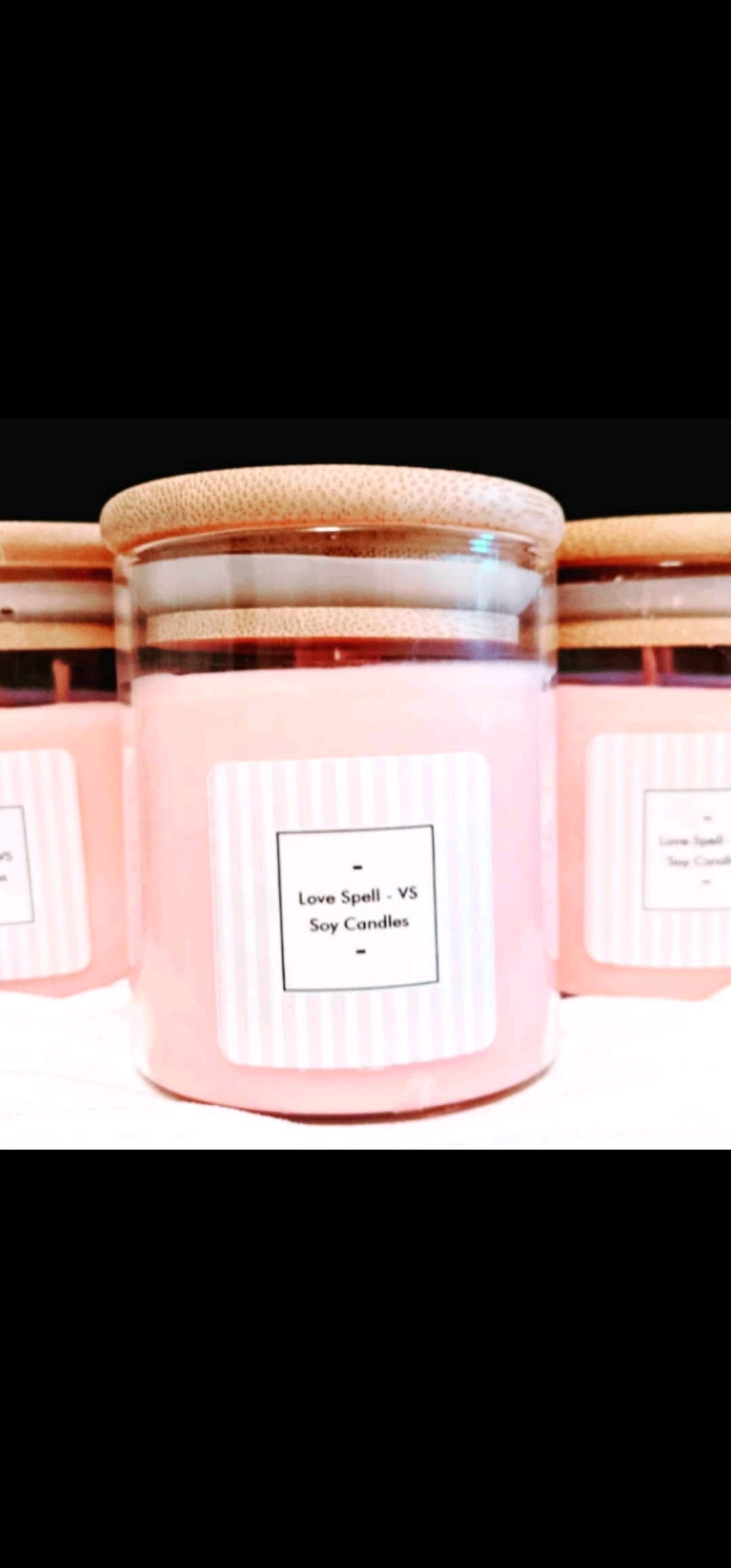 Love Spell, Victoria Secret (dupe) Scented Soy Wax Candle. Single