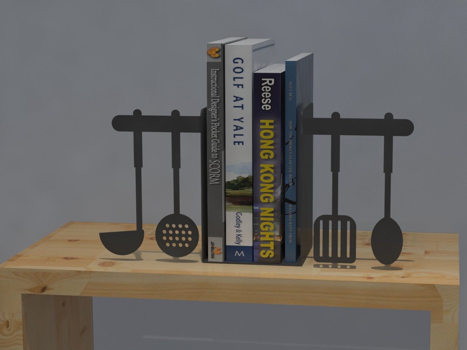 Kitchen Metal Bookend Cookbook Metal Bookends Sujetalibros Etsy