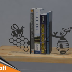 Bee Metal Bookend, Animal Bookends, Honey Bookends, Sujetalibros, Book Support, Book Ends, Book Stand, Christmas Gift Bookend, Buchstützen