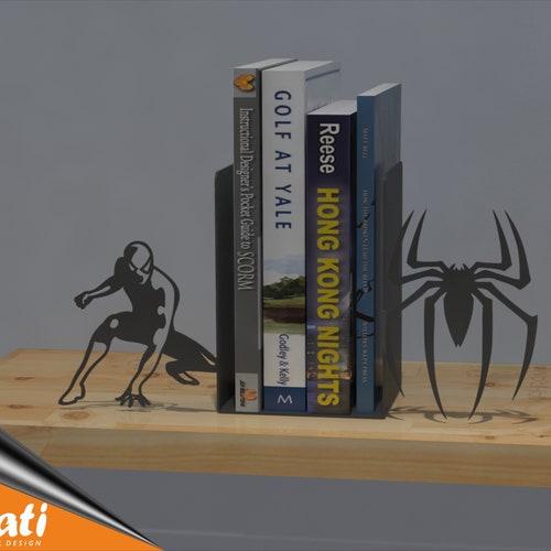 Spiderman Metal Bookend Spider Bookend Bookends Etsy