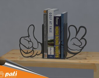 Ok And Win Metal Bookend, Bookends, Book Support, Sujetalibros, Book Ends, Stand, Buchstützen, Christmas Gift Bookend, Bookend For Kids