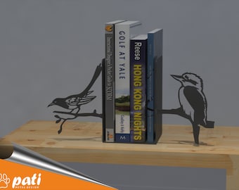 Bird Metal Bookend, Animal Bookends, Sujetalibros, Book Support, Book Ends, Stand, Bookshelf, Book Rest, Buchstützen, Christmas Gift Bookend