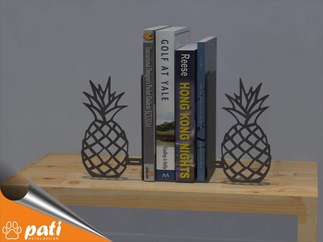 Pineapple Metal Bookend Fruit Bookends Sujetalibros Metal Etsy