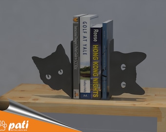 Cute Cat Metal Bookend, Animal Bookends, Sujetalibros, Book Support, Book Ends, Christmas Gift Bookend, Bookend For Kids, Buchstützen