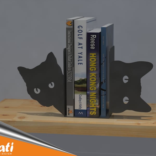 Cute Cat Metal Bookend, Animal Bookends, Sujetalibros, Book Support, Book Ends, Christmas Gift Bookend, Bookend For Kids, Buchstützen