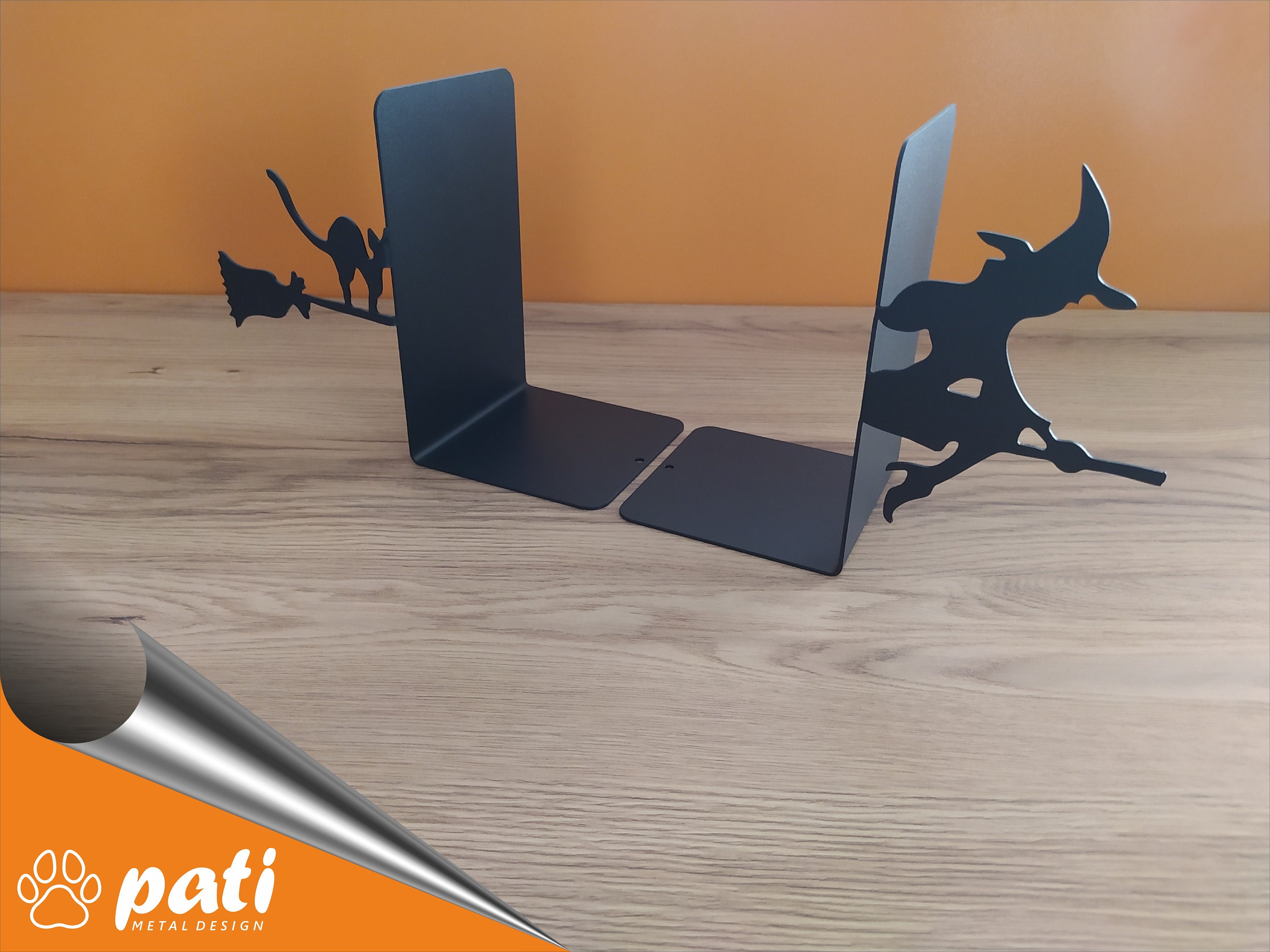 Witch Metal Bookend Metal Bookends Metal Book Support Non Etsy