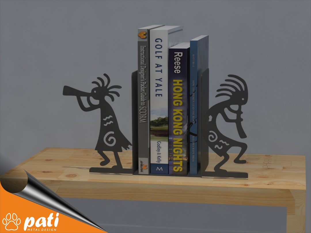Kokopelli Metal Bookend Art Bookends Book Support Etsy