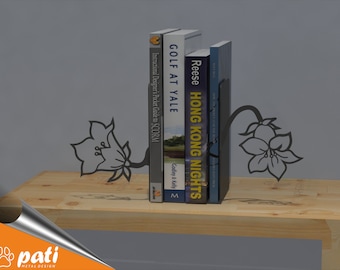 Flower Metal Bookend, Bookends, Book Support, Sujetalibros, Book Ends, Christmas Gift Bookend, Bookshelf, Book Rest, Buchstützen