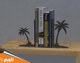 Palm Trees Bookends for Home Decor,Set of 2 Bookshelf,Personalized Wooden Bookends,Book Holder for The Nursery Family Room Library Palm Trees Bookends for Home Decor,Set of 2 Bookshelf,Personalized Wooden Bookends,Book Holder for The Nursery Family Room Library