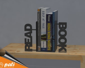 Lire Metal Bookend, Bookends, Sujetalibros, Book Support, Book Ends, Book Stand, Bookshelf, Christmas Gift Bookend, Buchstützen