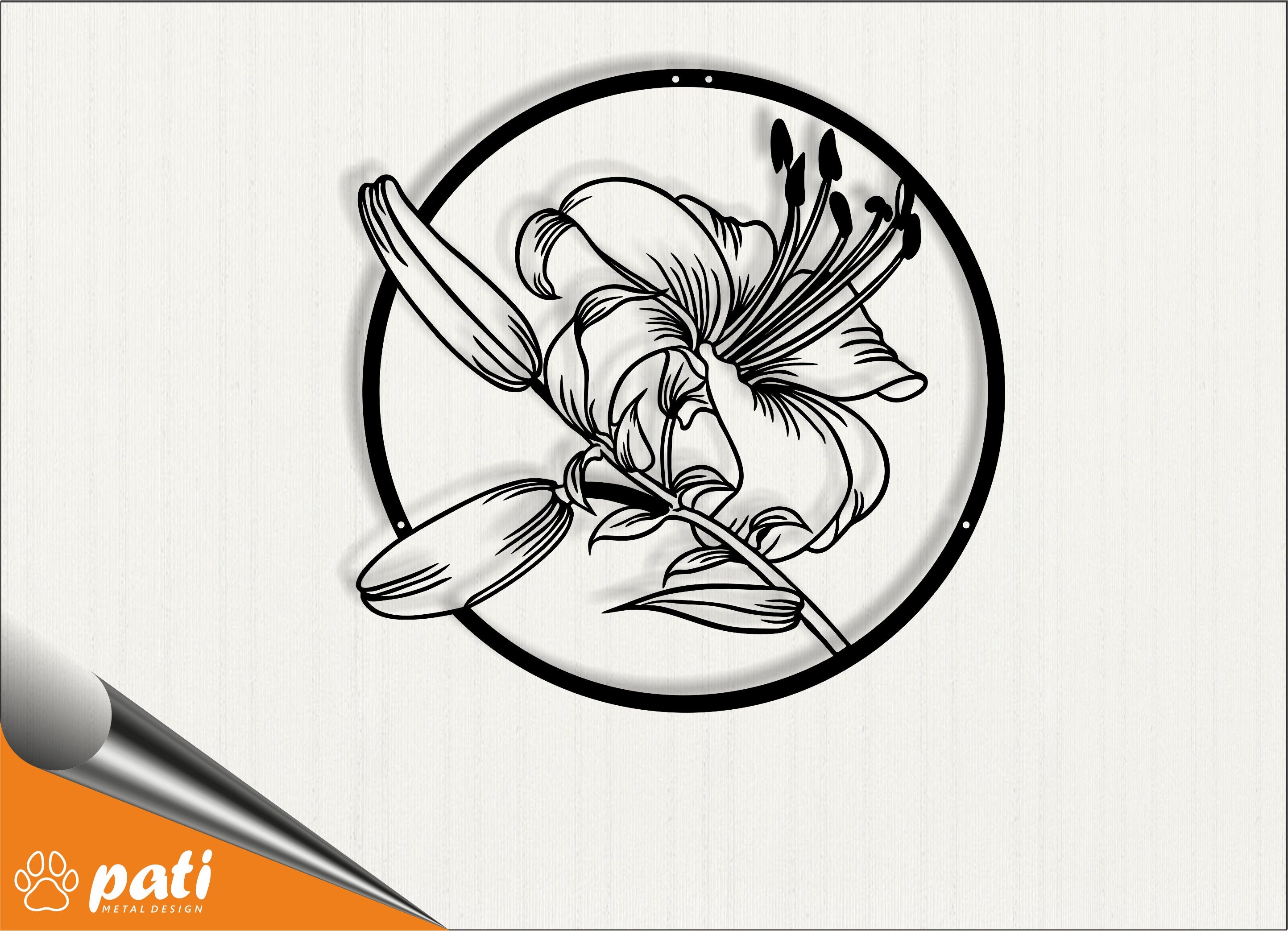 Lily Metal Wall Art Metal Lily Flower Metal Wall Art Lily Etsy