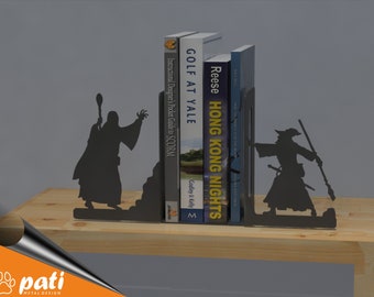 Serre-livres en métal Le Seigneur des anneaux, serre-livres Gandalf, serre-livres sorcier, serre-livres, support de livre, cadeau de Noël serre-livres, Buchstützen