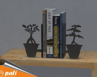 Bonsai Tree Metal Bookend, Bookends, Book Support, Sujetalibros, Book Ends, Book Stand, Bookshelf, Christmas Gift Bookend, Buchstütze