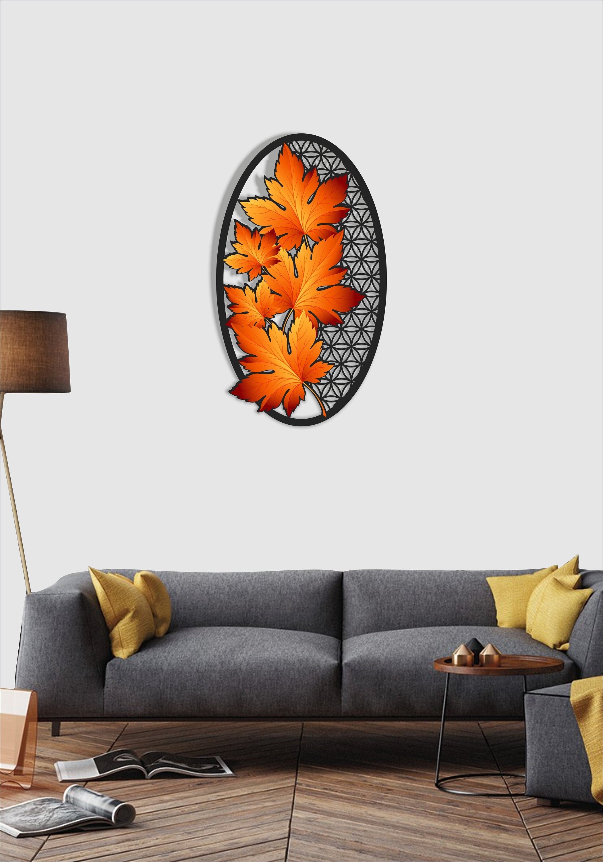 Herbst Blatt Metall Wandkunst bunte Wanddekoration Metall | Etsy