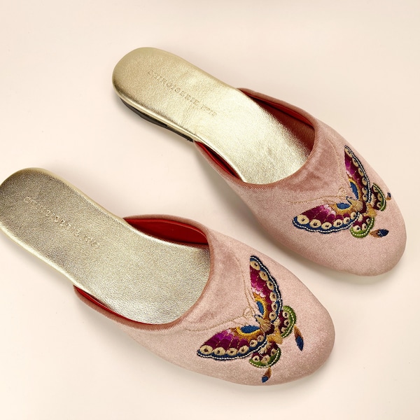 custom velvet slippers