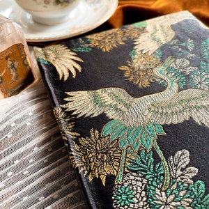 Chinoiserie brocade fabric covered journal notebook hardcover diary sketchbook writing journal image 3