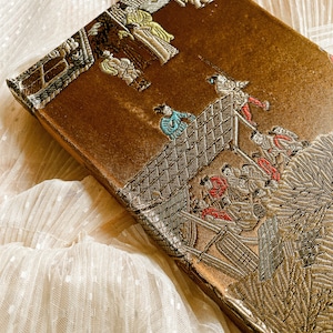 Chinoiserie brocade fabric covered journal notebook hardcover diary sketchbook writing journal image 1