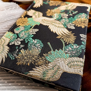 Chinoiserie brocade fabric covered journal notebook hardcover diary sketchbook writing journal image 4