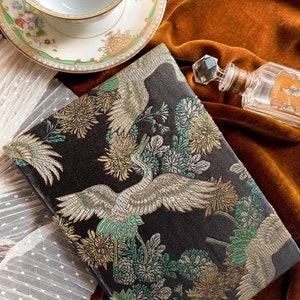 Chinoiserie brocade fabric covered journal notebook hardcover diary sketchbook writing journal image 1