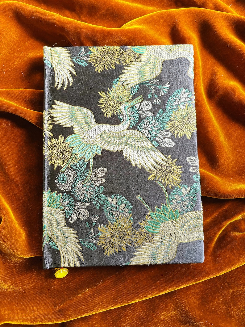 Chinoiserie brocade fabric covered journal notebook hardcover diary sketchbook writing journal image 2
