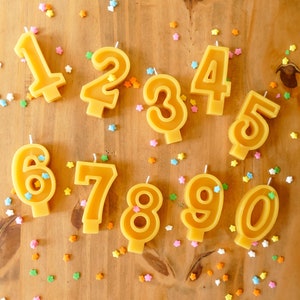Yellow Beeswax Number Candles