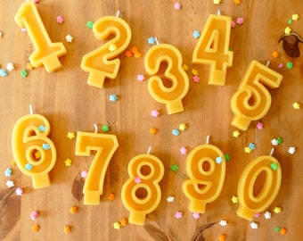 Yellow Beeswax Number Candles
