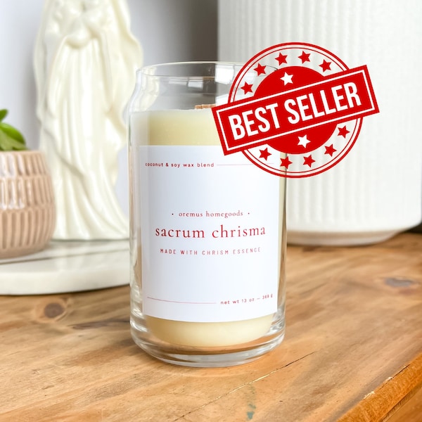 Sacrum Chrisma 13oz Candle | Coconut and Soy Wax Blend with Crackling, Wooden Wick