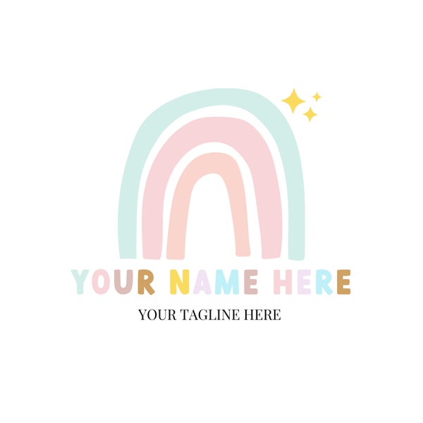 Nursery Logo, Canva Logo Template, Shop Logo, Clothing Logo, Rainbow Logo, Card Logo, Childcare Logo, Logo Design