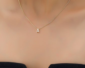 Personalized Initial Necklace, Customized Letter Necklace, Gold Color  Sterling Silver Initial, Handmade Jewelry, Personalized Gift