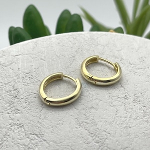 Tiny Hoop Earrings, 10mm Sterling Silver Ring Earrings, Tiny Gold Hoops Earrings, Mini Hoop Earrings, Chunky Gold Round Earrings