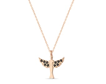 Silver Catholic Angel Wing Pendant Necklace | Sterling Silver St. Michael Angel Pendant Necklace |  Necklace For Her, Celebrate Pride Month