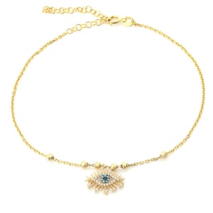 Evil Eye Fußkettchen, Evil Eye Charm Fußkettchen Armband, Kabbalah Fußkettchen, Evil Eye Fußkettchen, Schutz-Fußkettchen, Brautjungfer Schmuck,,