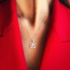 Sideway Bird Necklace | Bird Pendant Sterling Silver Necklace | Flying Bird Necklace |  Nature Inspired Jewellery | Dainty Silver Necklace