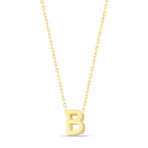 May include: A gold chain necklace with a small, three-dimensional letter 'B' pendant.