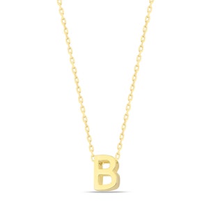 Personalisierte Initial Halskette, Buchstaben Anhänger, Gold Farbe Sterling Silber Initial, handgemachter Schmuck, personalisiertes Geschenk Bild 9