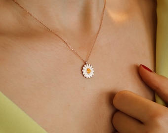 Daisy Pendant Sterling Silver Necklace | Daisy Pendant | Delicate Necklace | Delicate  Idea | Handmade Jewelry,Delicate Silver Necklace