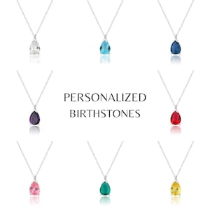 Family Birthstone Necklace, Silver Chain Birthstone Necklace, Delicate Sterling Silver Customized Birthstone Necklace, Perfect Gift For Her
