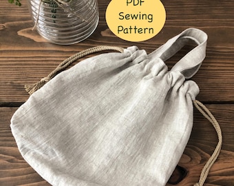 Drawstring Toiletry Bag Sewing Pattern: Beginner PDF Tutorial
