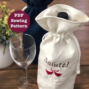 Wein Tasche PDF Schnittmuster, Anfänger Schnittmuster, Instant Download