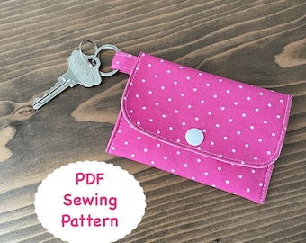 Mini Card Wallet with Key Chain Sewing Pattern / Card Holder