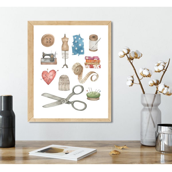 Sewing Digital Art / Craft Room Decor / Sewing Room Decor / Printable Instant Download