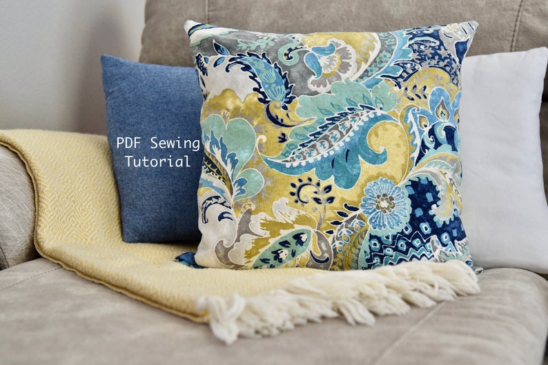 Pillow Cover PDF Sewing Tutorial, Pillow Cover Sewing Pattern, Envelope Pillow Cover PDF, Instant Download image 1