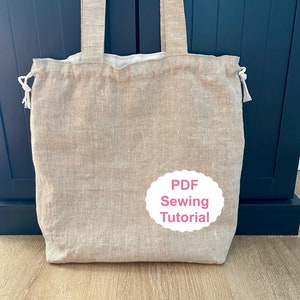 Drawstring Tote Bag Sewing Tutorial: Beginner-Friendly PDF Pattern
