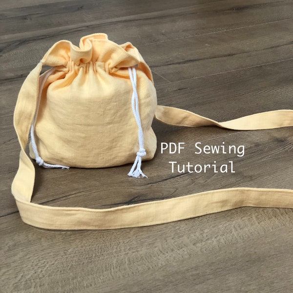 Small Crossbody Drawstring Bag PDF Sewing Tutorial / Instant Download