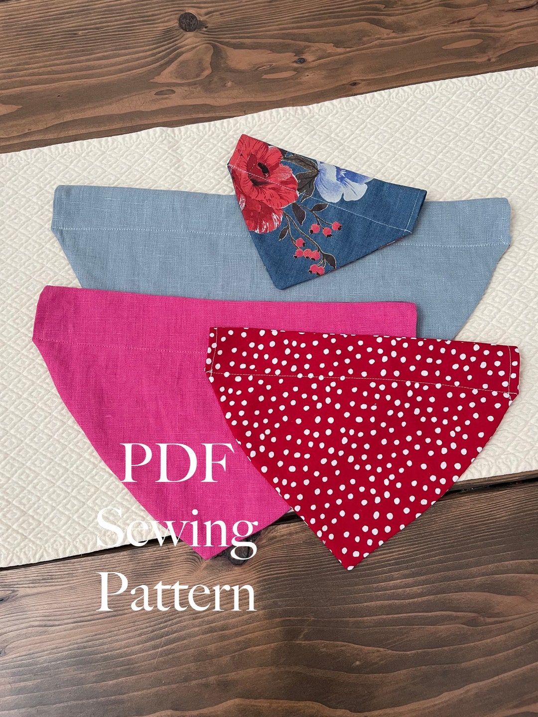 reversible tie on dog bandana pattern