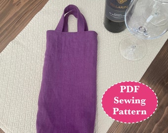 Wine Bag with Handles Sewing Pattern: Beginner PDF