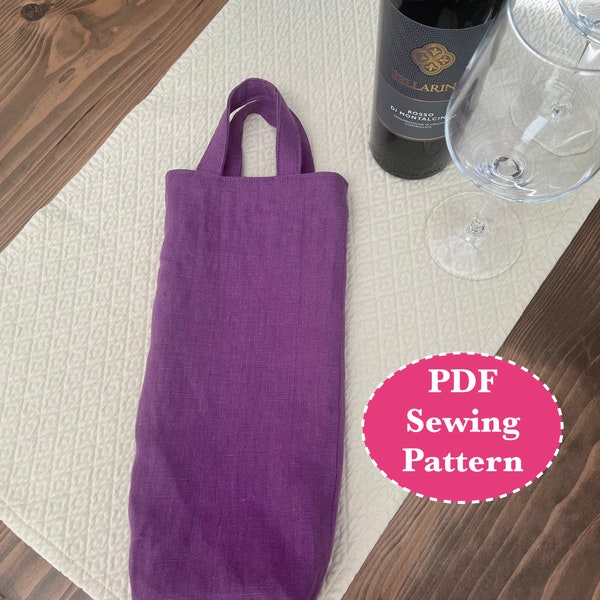 Wine Bag With Handles PDF Sewing Pattern / Wine Gift Bag / Instant Download